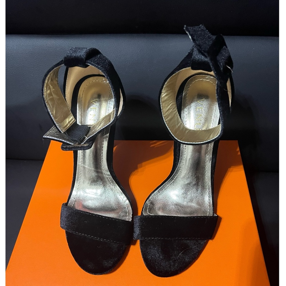Venus velvet ankle strap sandals